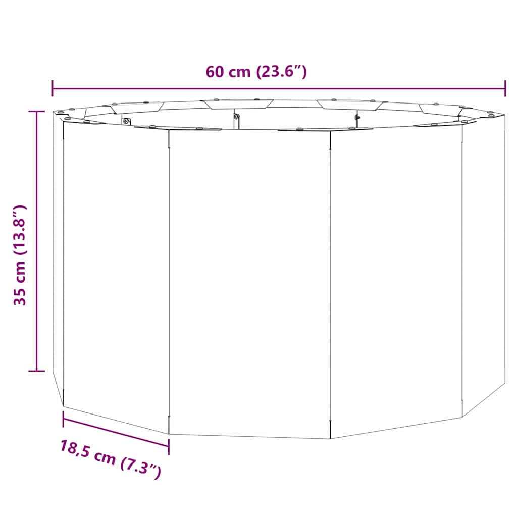 Fioriera Argento 60 x 60 x 35 cm Acciaio zincato | homemem39