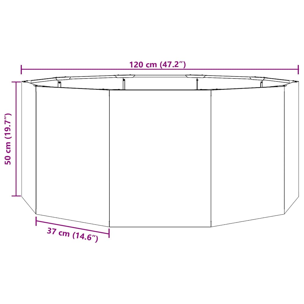 Fioriera Argento 120 x 120 x 50 cm Acciaio inossidabile | homemem39