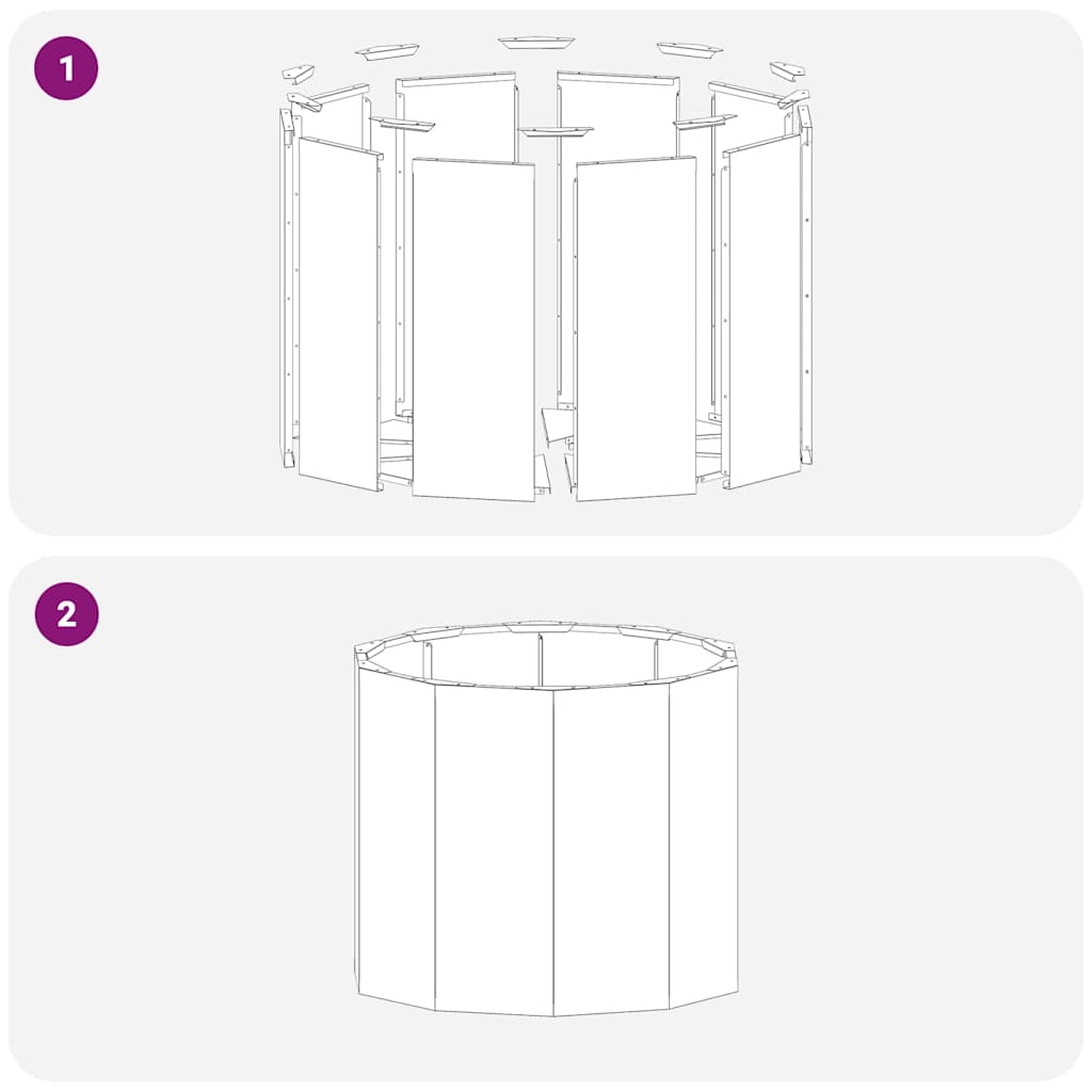 Fioriera Nero 60 x 60 x 50 cm Acciaio
