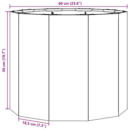 Fioriera Antracite 60 x 60 x 50 cm Acciaio | homemem39