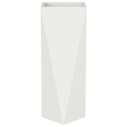 Fioriera 2 pcs Bianco 30 x 30 x 75 cm Acciaio