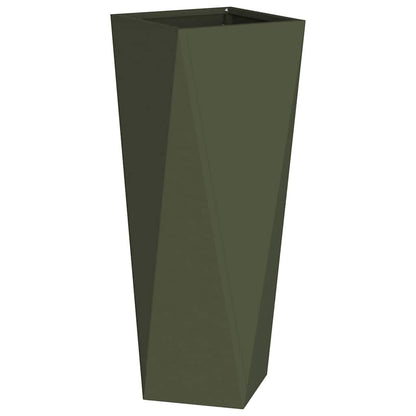 Fioriera 2 pcs Verde oliva 30 x 30 x 75 cm Acciaio