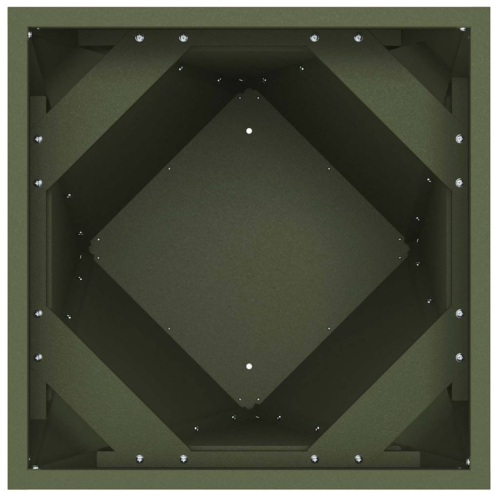 Fioriera 2 pcs Verde oliva 30 x 30 x 75 cm Acciaio