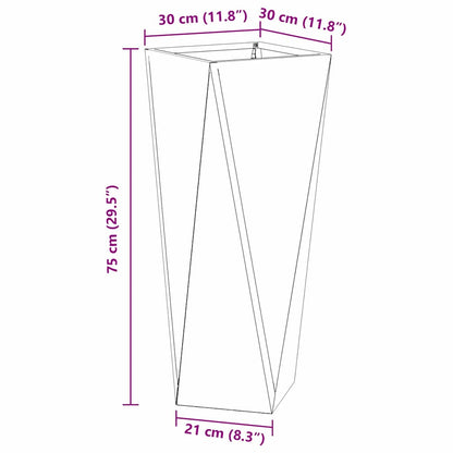Fioriera Argento 30 x 30 x 75 cm Acciaio inossidabile