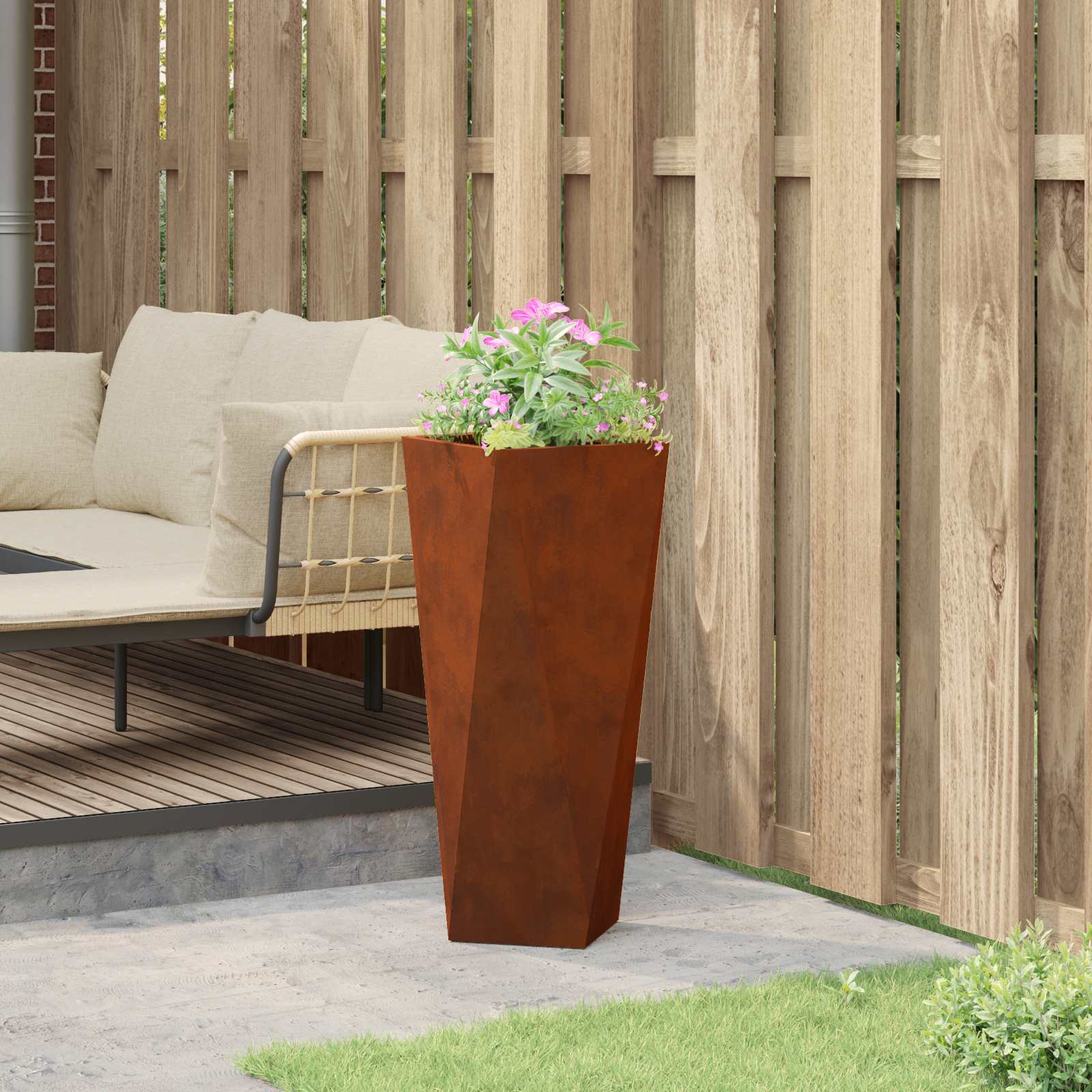 Fioriera Ruggine 30 x 30 x 75 cm | homemem39