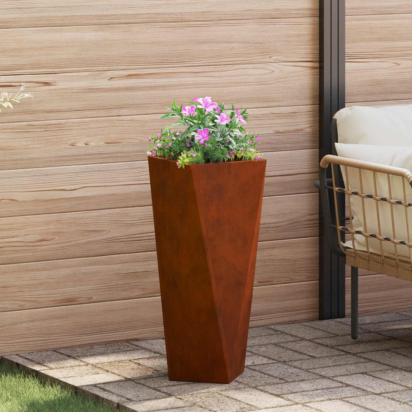 Fioriera 2 pcs Ruggine 30 x 30 x 75 cm