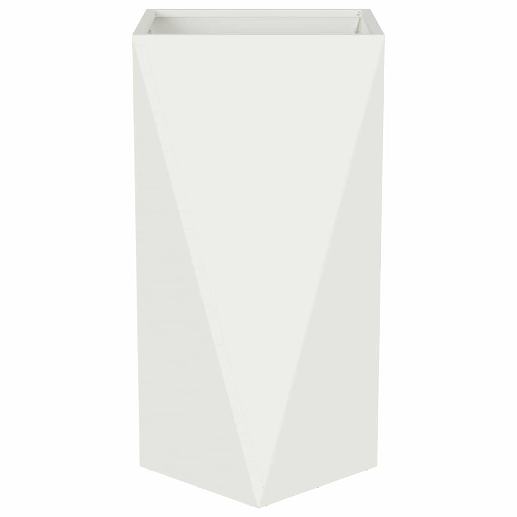 Fioriera 2 pcs Bianco 40 x 40 x 75 cm Acciaio
