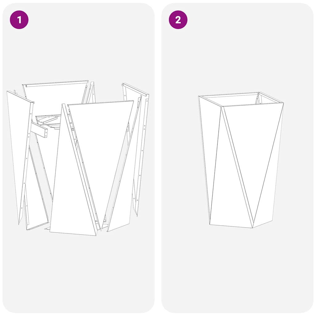 Fioriera 2 pcs Antracite 40 x 40 x 75 cm Acciaio
