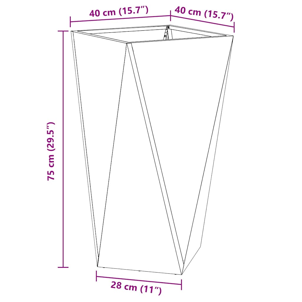 Fioriera Argento 40 x 40 x 75 cm Acciaio zincato | homemem39