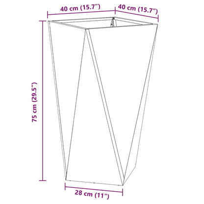Fioriera Argento 40 x 40 x 75 cm Acciaio zincato | homemem39