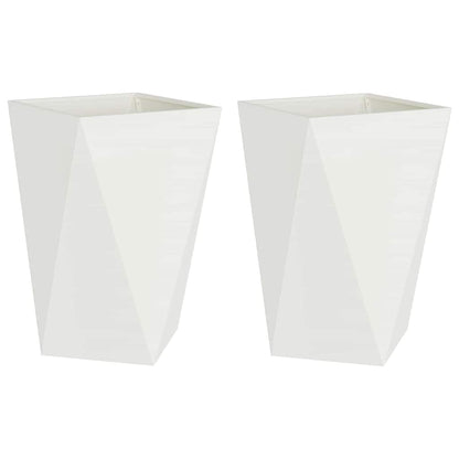 Fioriera 2 pcs Bianco 50 x 50 x 75 cm Acciaio