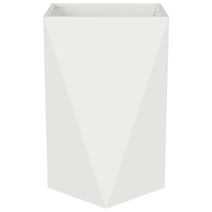 Fioriera 2 pcs Bianco 50 x 50 x 75 cm Acciaio