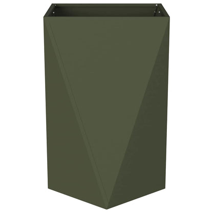 Fioriera 2 pcs Verde oliva 50 x 50 x 75 cm Acciaio