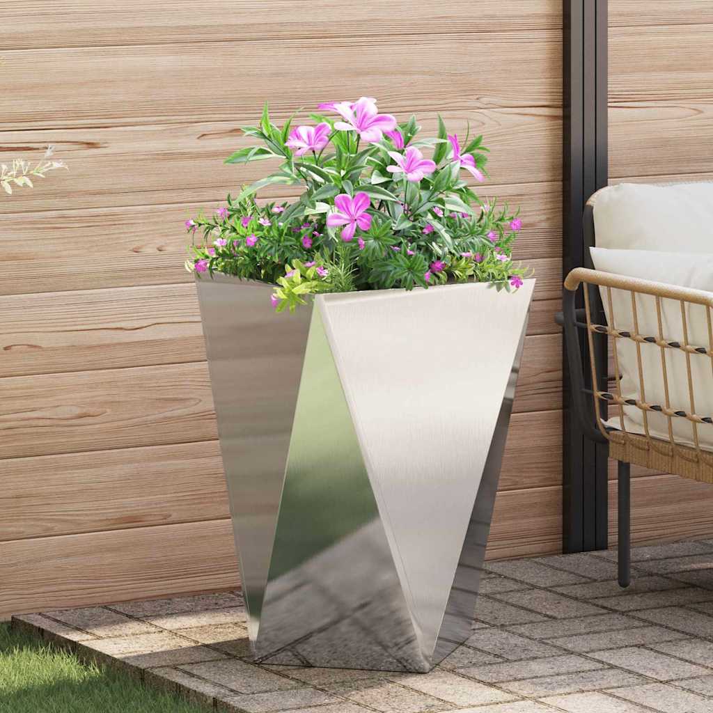 Fioriera Argento 50 x 50 x 75 cm Acciaio inossidabile