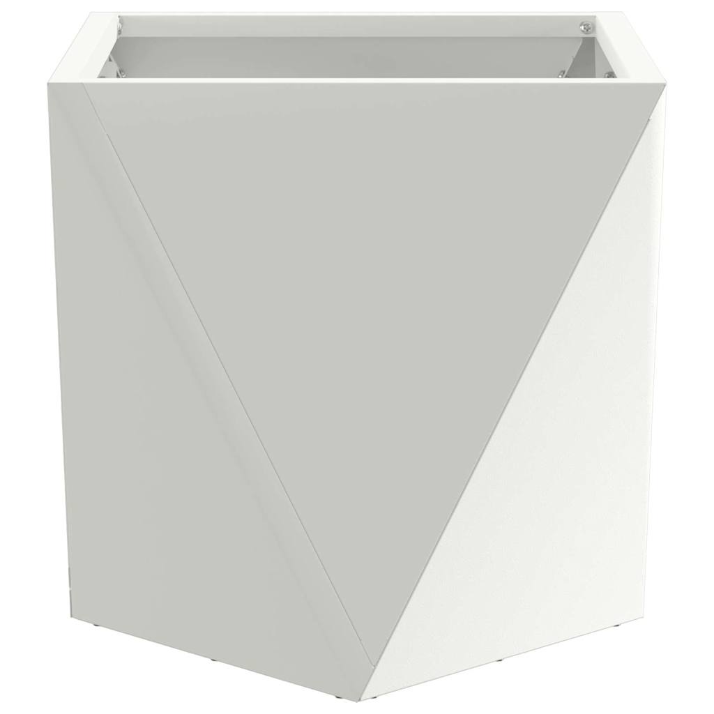 Fioriera 2 pcs Bianco 30 x 30 x 30 cm Acciaio