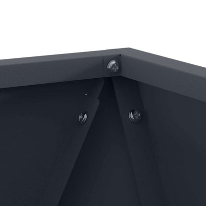 Fioriera 2 pcs Antracite 30 x 30 x 30 cm Acciaio