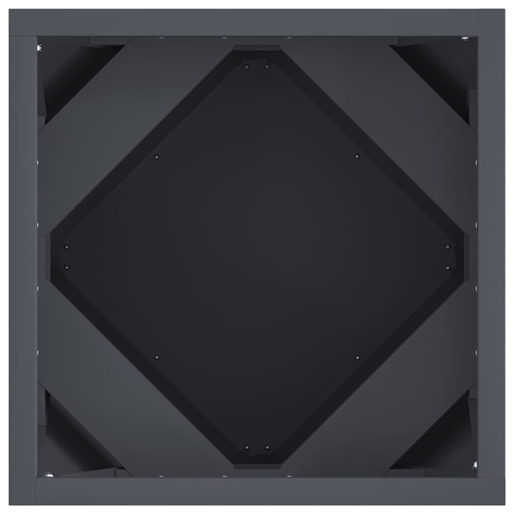 Fioriera 2 pcs Antracite 30 x 30 x 30 cm Acciaio