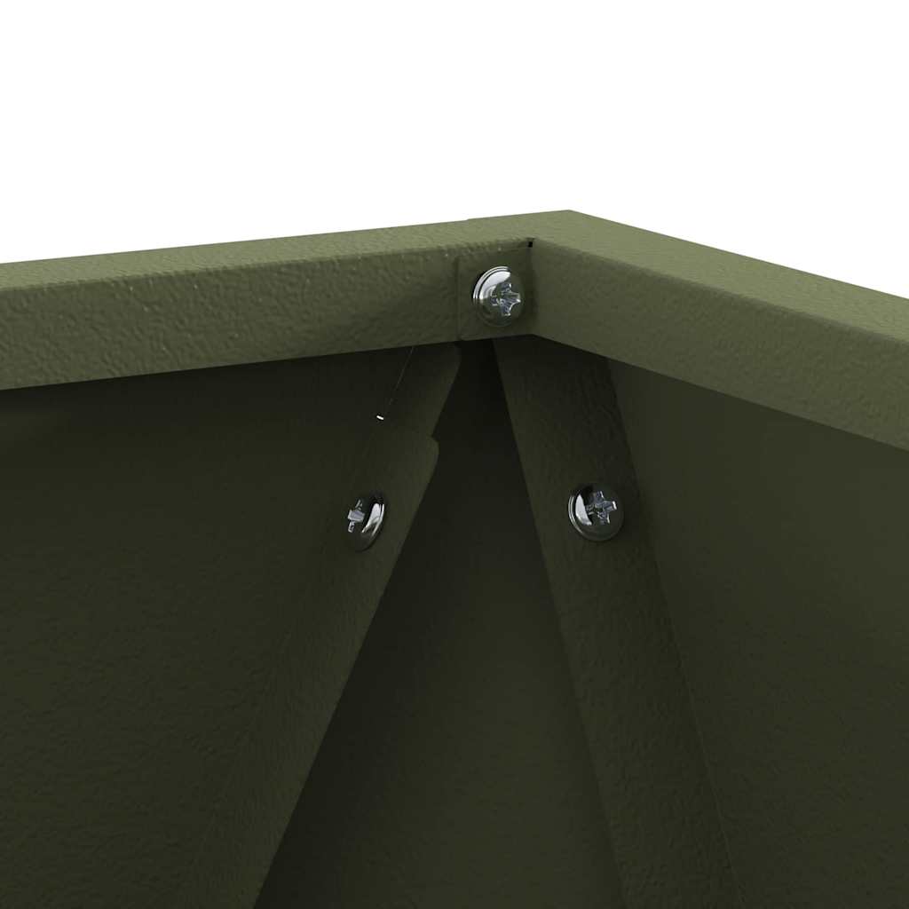 Fioriera 2 pcs Verde oliva 30 x 30 x 30 cm Acciaio