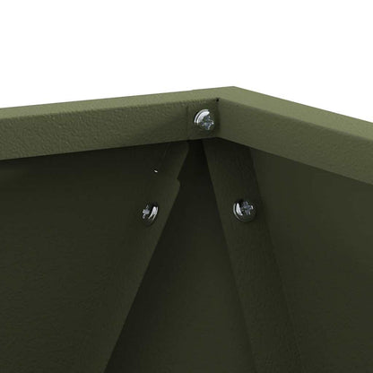 Fioriera 2 pcs Verde oliva 30 x 30 x 30 cm Acciaio