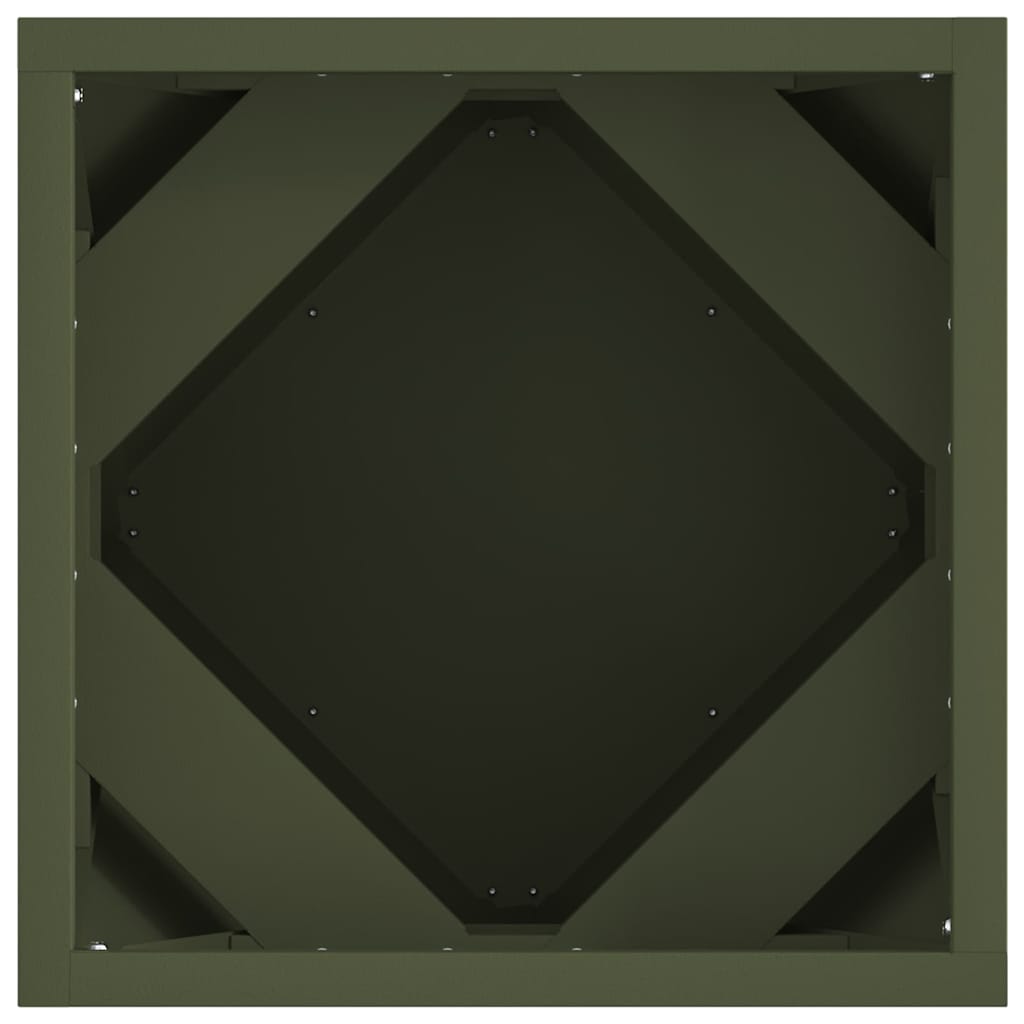 Fioriera 2 pcs Verde oliva 30 x 30 x 30 cm Acciaio