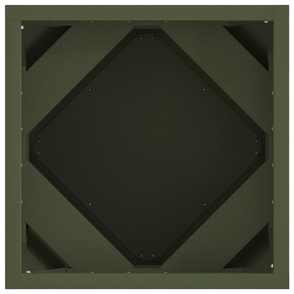 Fioriera 2 pcs Verde oliva 30 x 30 x 30 cm Acciaio