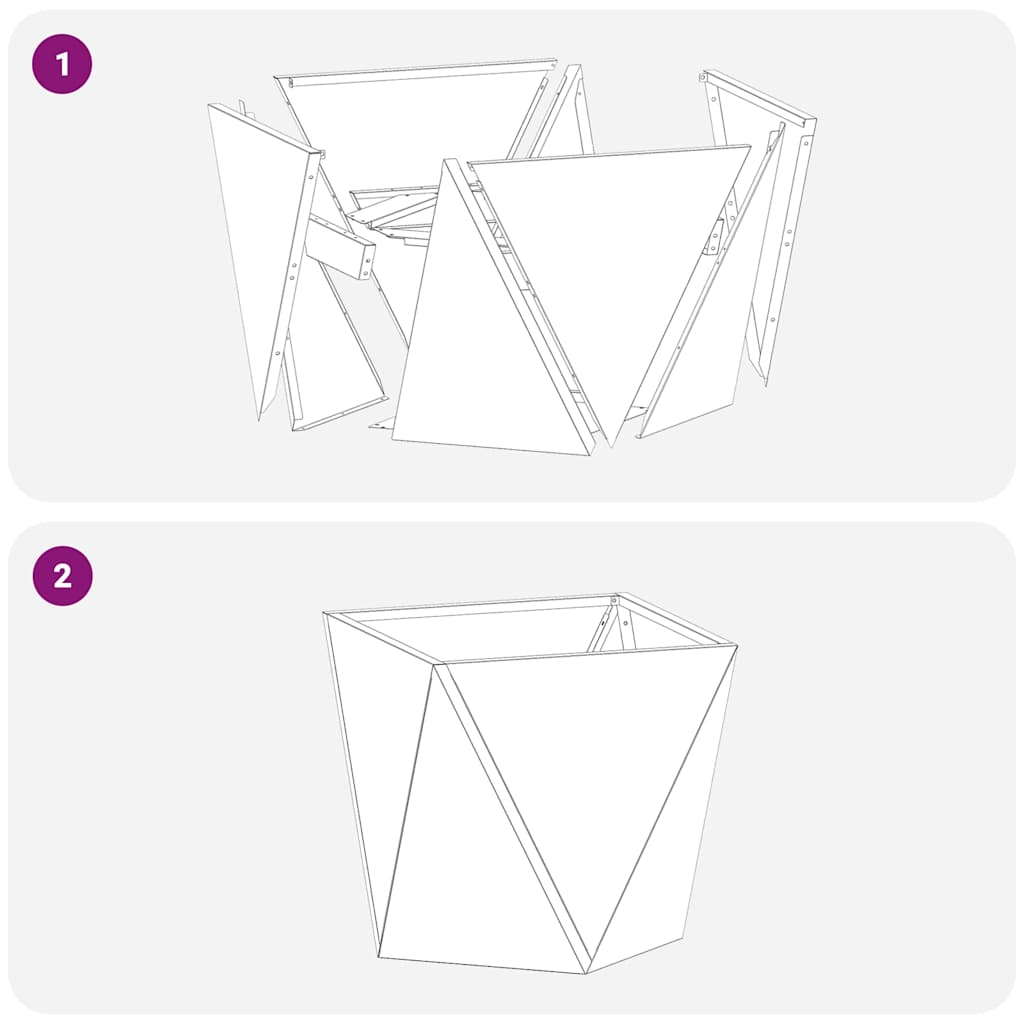 Fioriera 2 pcs Ruggine 30 x 30 x 30 cm