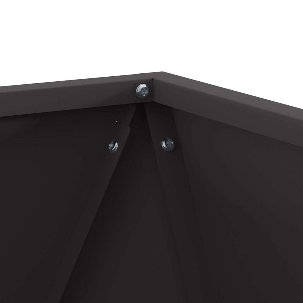 Fioriera 2 pcs Nero 40 x 40 x 40 cm Acciaio