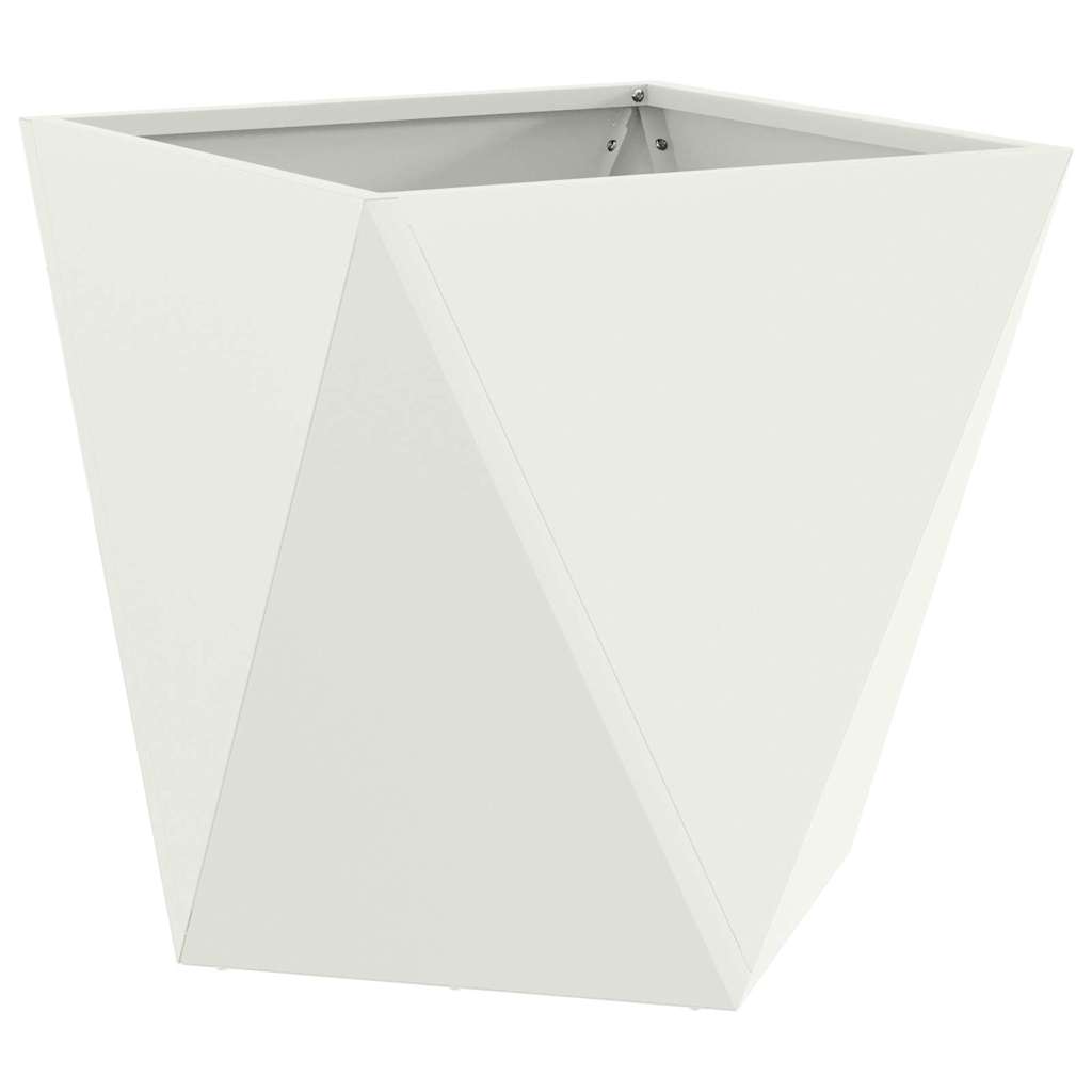 Fioriera 2 pcs Bianco 40 x 40 x 40 cm Acciaio