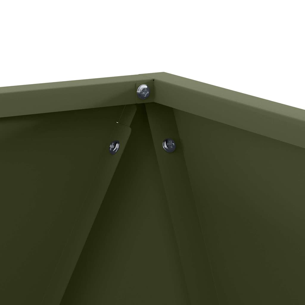 Fioriera 2 pcs Verde oliva 40 x 40 x 40 cm Acciaio