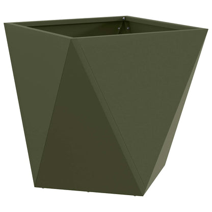 Fioriera 2 pcs Verde oliva 40 x 40 x 40 cm Acciaio