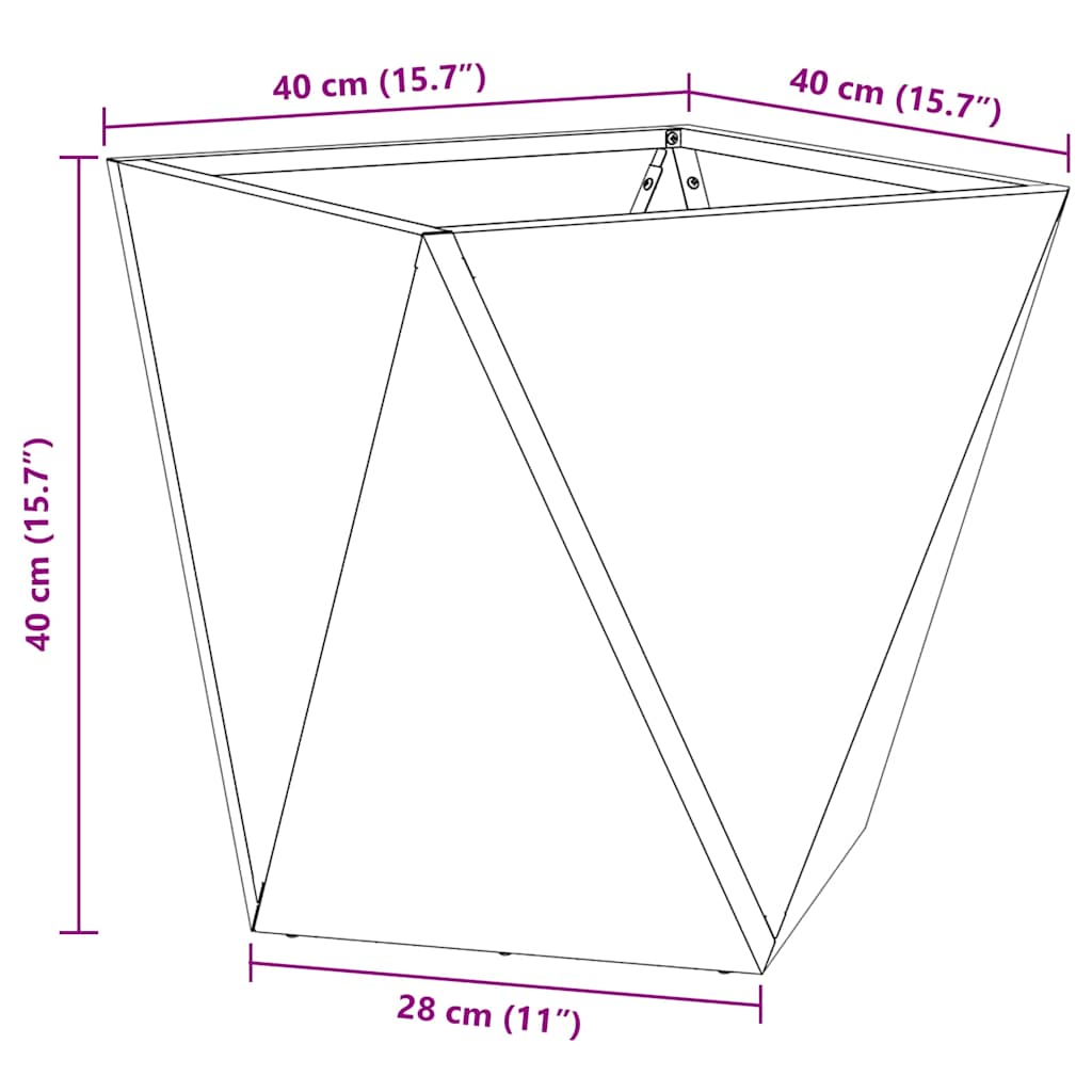 Fioriera Argento 40 x 40 x 40 cm Acciaio inossidabile