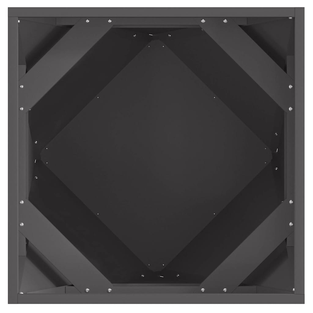 Fioriera Nero 50 x 50 x 50 cm Acciaio