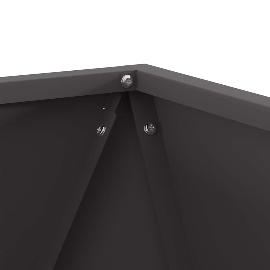 Fioriera 2 pcs Nero 50 x 50 x 50 cm Acciaio