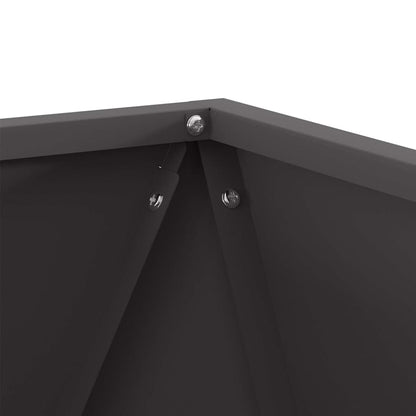 Fioriera 2 pcs Nero 50 x 50 x 50 cm Acciaio