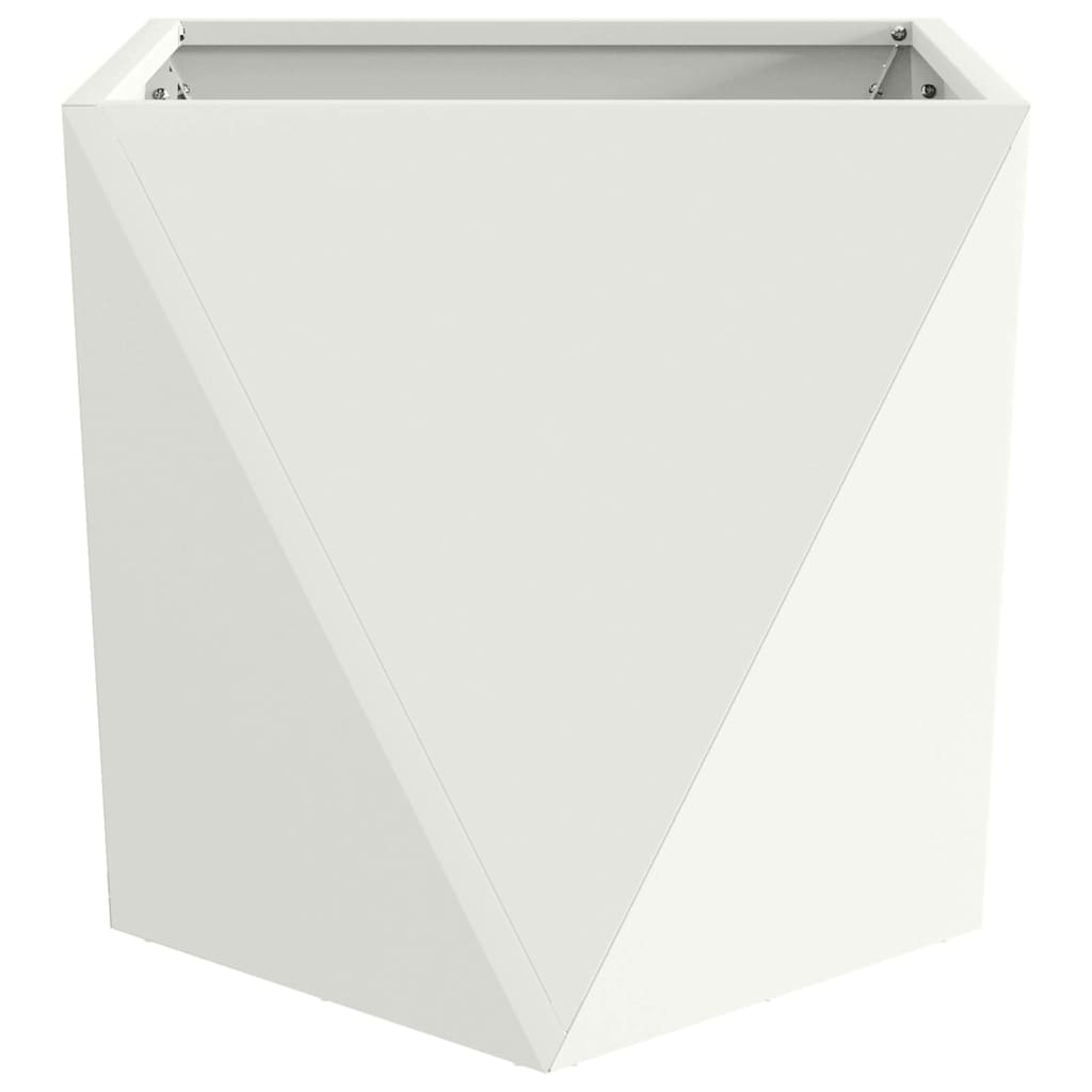 Fioriera 2 pcs Bianco 50 x 50 x 50 cm Acciaio