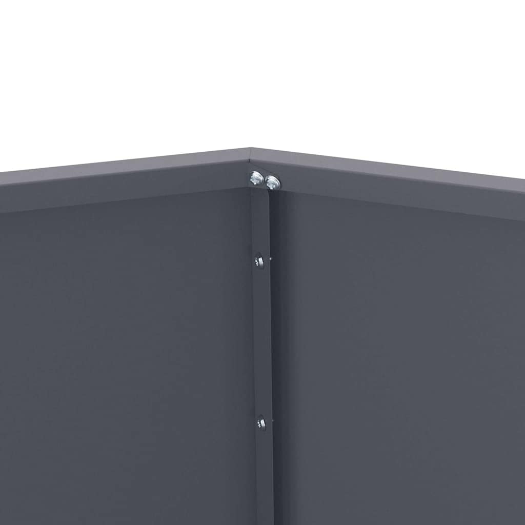 Fioriera 2 pcs Antracite 100 x 100 x 80 cm Acciaio