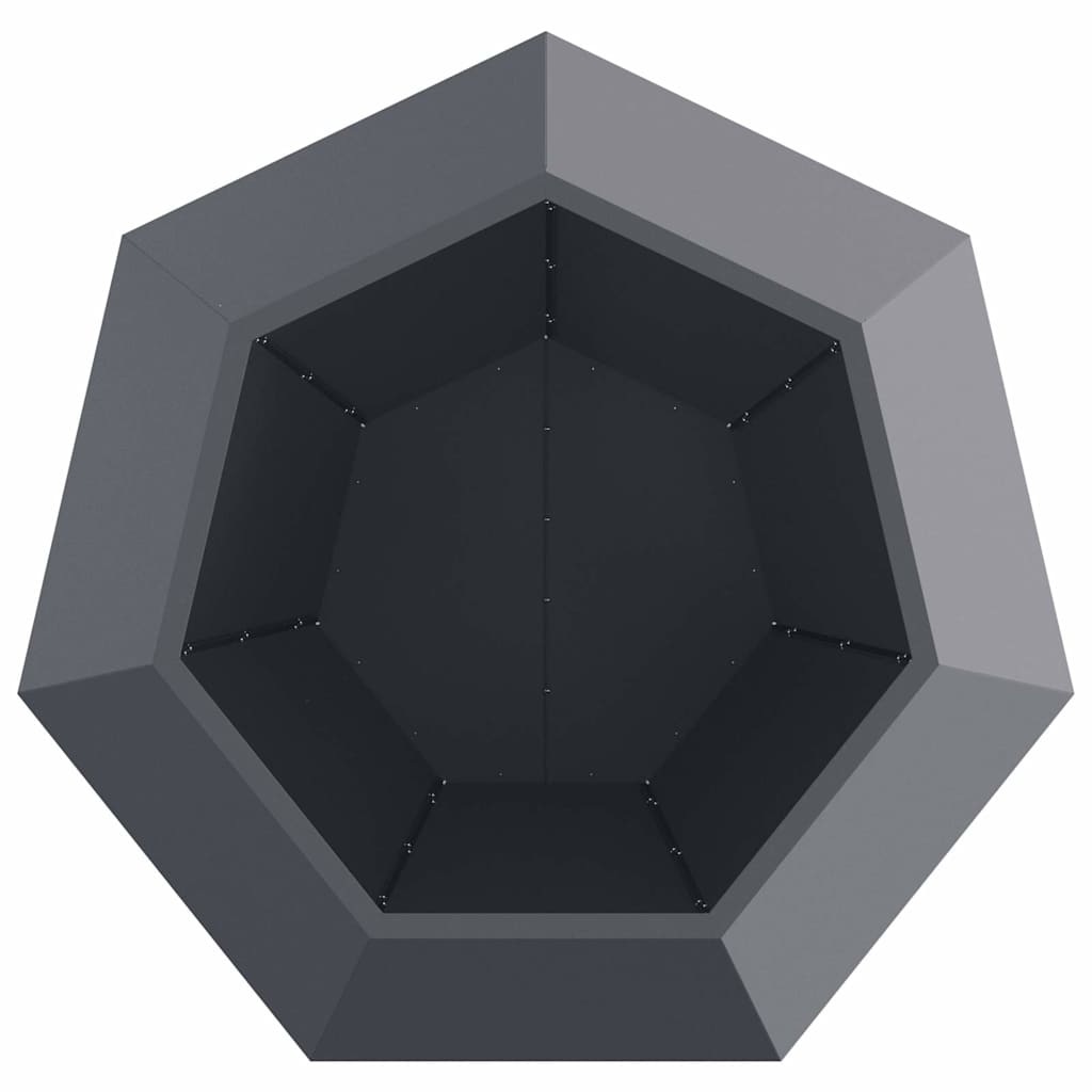 Fioriera 2 pcs Antracite 100 x 100 x 80 cm Acciaio