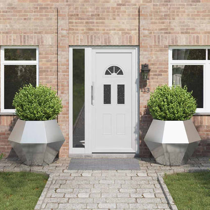 Fioriera 2 pcs Argento 100 x 100 x 80 cm Acciaio inossidabile