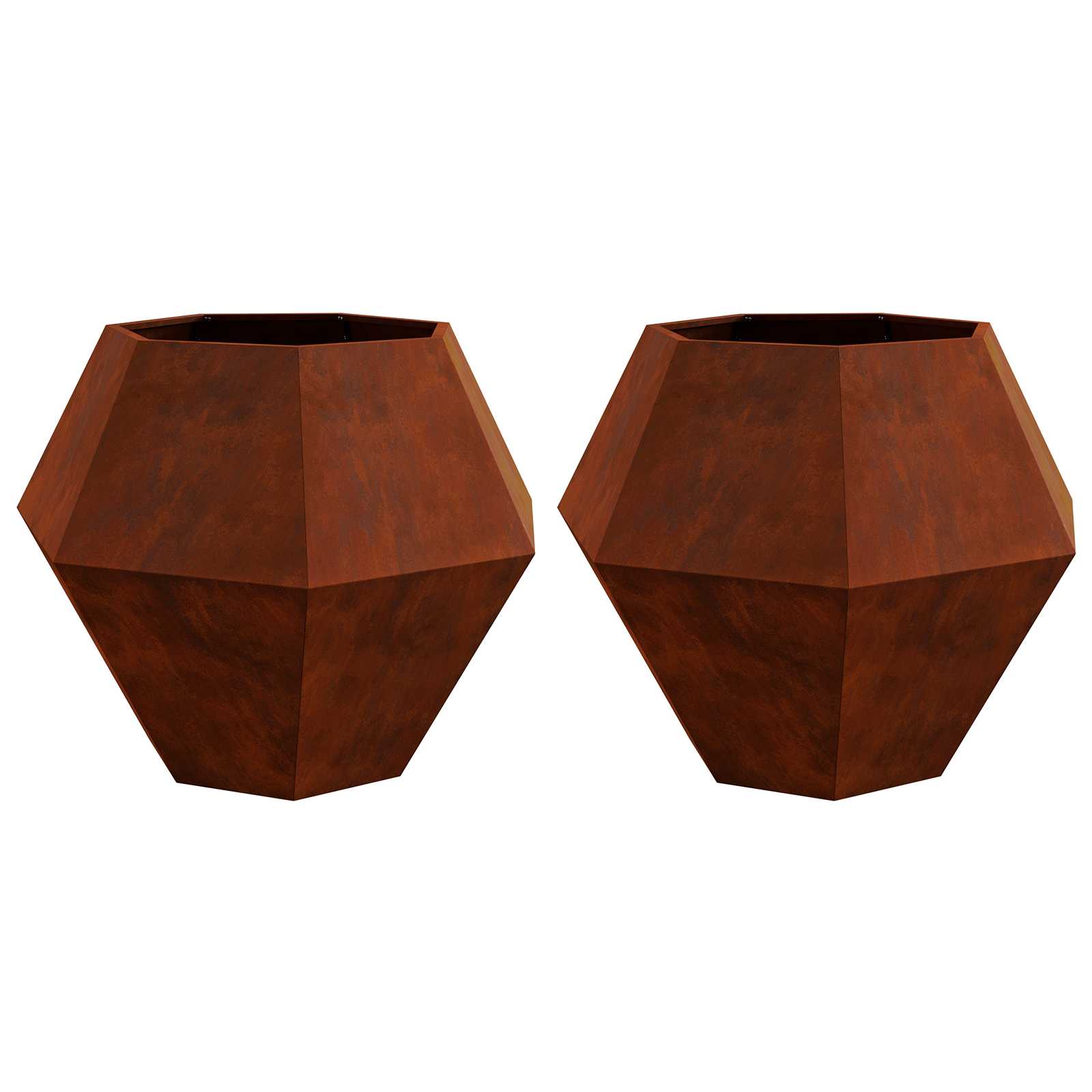 Fioriera 2 pcs Ruggine 100 x 100 x 80 cm | homemem39