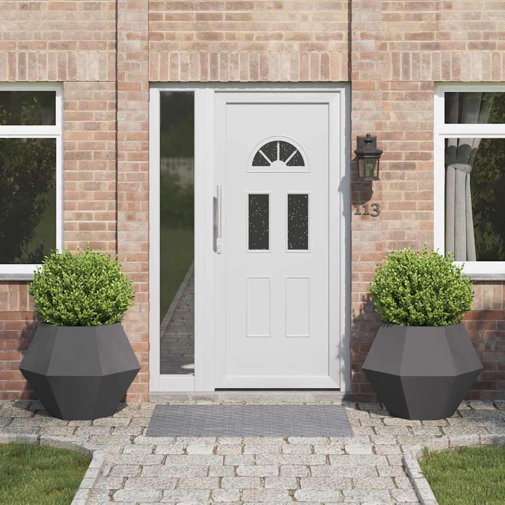 Fioriera 2 pcs Nero 75 x 75 x 60 cm Acciaio