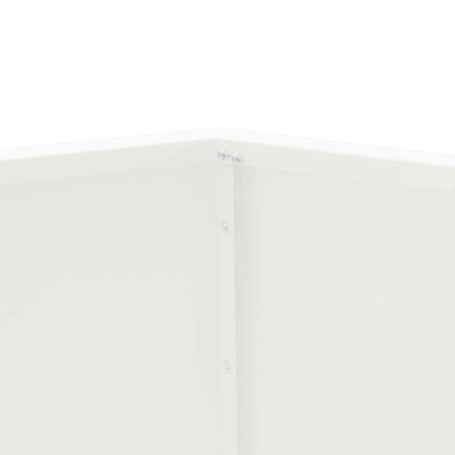 Fioriera 2 pcs Bianco 75 x 75 x 60 cm Acciaio