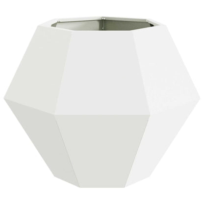 Fioriera 2 pcs Bianco 75 x 75 x 60 cm Acciaio