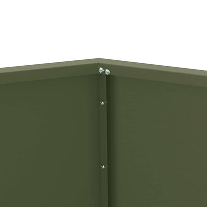 Fioriera 2 pcs Verde oliva 75 x 75 x 60 cm Acciaio