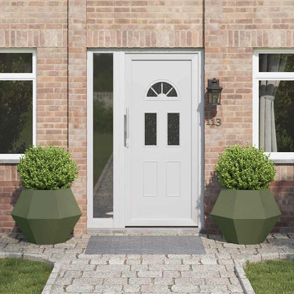 Fioriera 2 pcs Verde oliva 75 x 75 x 60 cm Acciaio