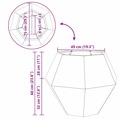 Fioriera Argento 75 x 75 x 60 cm Acciaio inossidabile