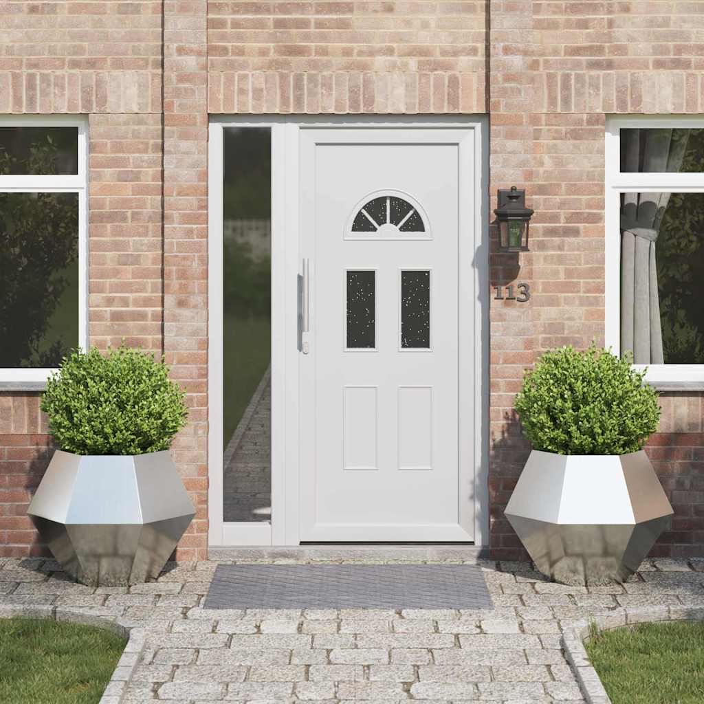 Fioriera 2 pcs Argento 75 x 75 x 60 cm Acciaio zincato