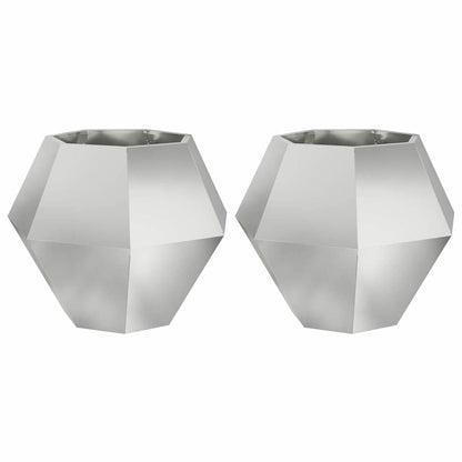 Fioriera 2 pcs Argento 75 x 75 x 60 cm Acciaio zincato