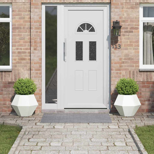 Fioriera 2 pcs Bianco 50 x 50 x 40 cm Acciaio