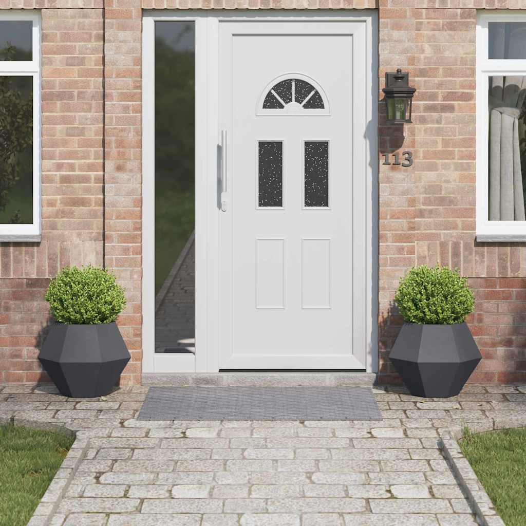 Fioriera 2 pcs Antracite 50 x 50 x 40 cm Acciaio