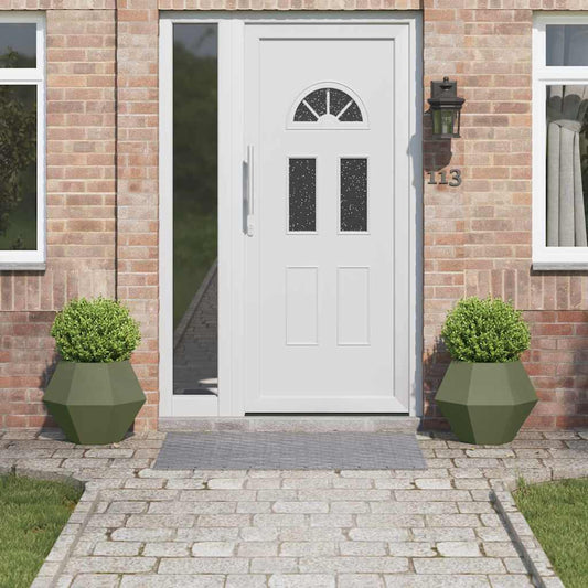 Fioriera 2 pcs Verde oliva 50 x 50 x 40 cm Acciaio